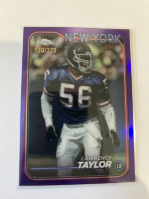 Lawrence Taylor 2024 Topps Chrome Purple Refractor /275 front